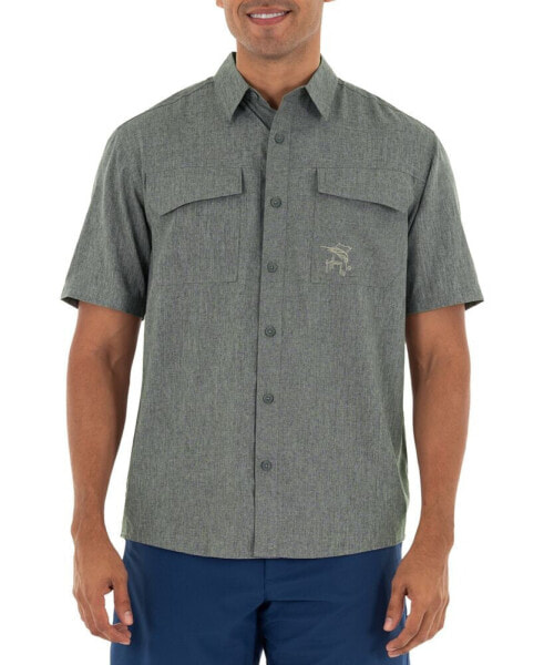 Men's Short Sleeve Heathered Fishing Shirt