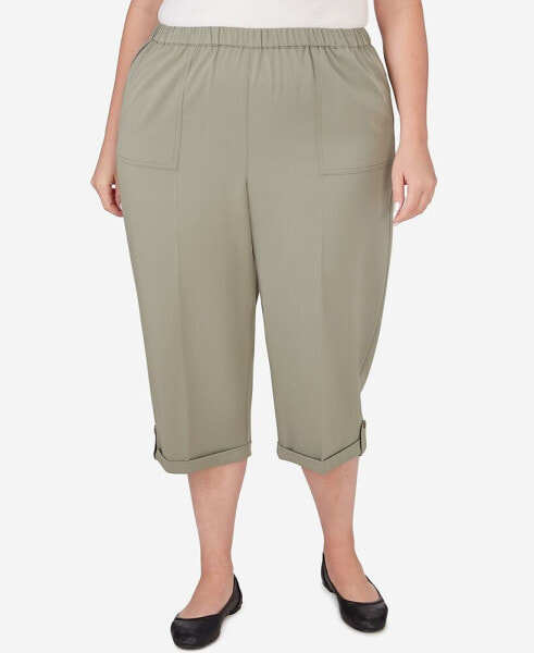 Plus Size Tuscan Sunset Pull-On Capri Pant