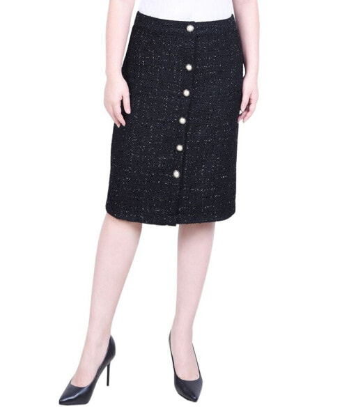 Women's Knee Length Slim Tweed Knit Skirt