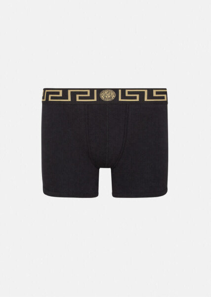 VERSACE UNDERWEAR 278504 Black Greca Border logo Boxer trunks sz 3