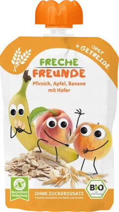 Quetschie Pfirsich, Apfel, Banane mit Hafer ab 6 Monaten, 100 g