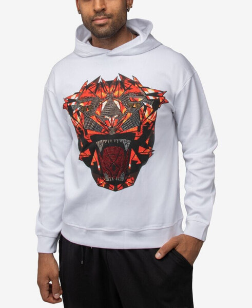 Men's Pullover Rhinestone Roaring Panther Hoodie