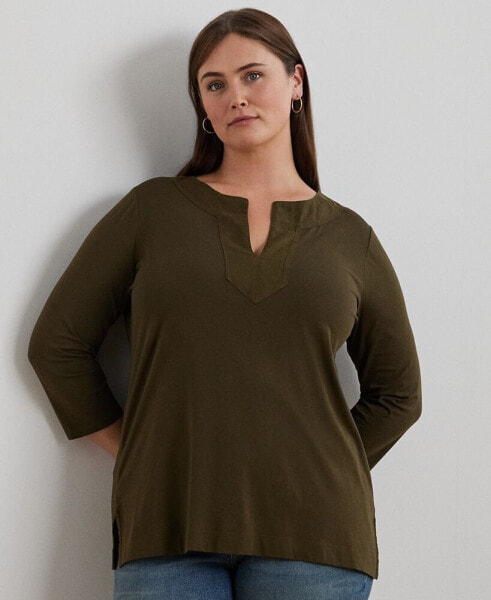 Plus Size 3/4-Sleeve Tunic