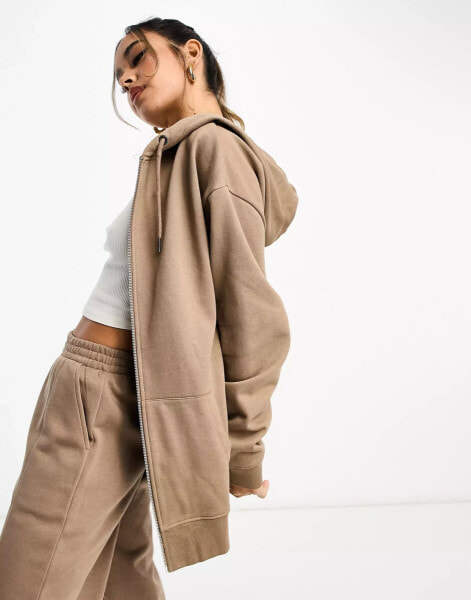 ASOS DESIGN – Oversize-Kapuzenjacke in Neutral