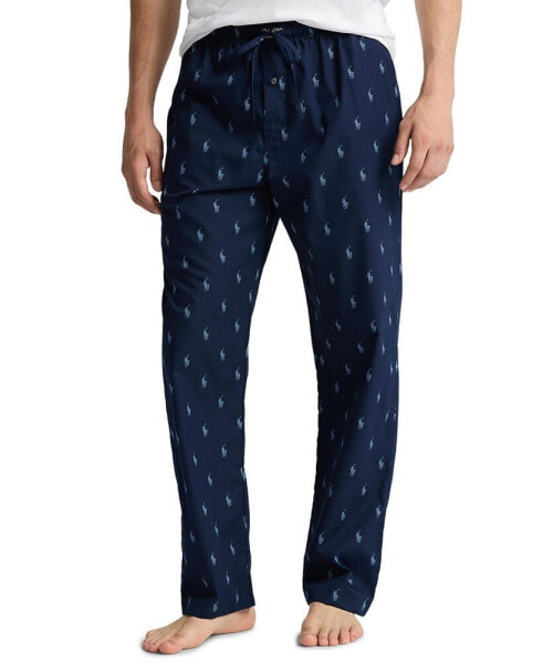 Men's Woven Pony-Print Pajama Pants