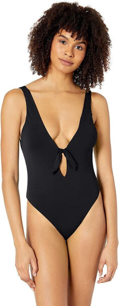 THE BIKINI LAB Women's 243633 Tie Front One Piece Black Swimsuit Size M