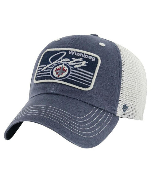 Men's Navy Winnipeg Jets Five Point Patch Clean Up Adjustable Hat