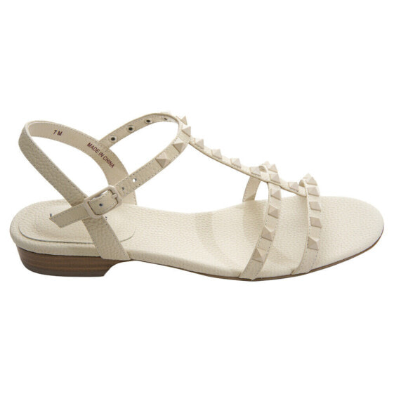 VANELi Brunel Studded Flat Strappy Womens Off White Casual Sandals 311707