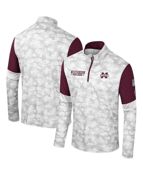 Men's Camo Mississippi State Bulldogs OHT Military-Inspired Appreciation Tomahawk Quarter-Zip Windshirt