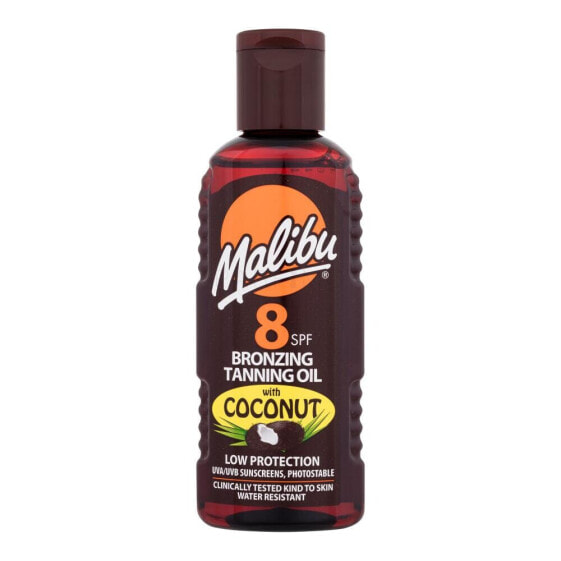 Malibu Bronzing Tanning Oil Coconut SPF8 100 ml sonnenschutz wasserfest für Frauen