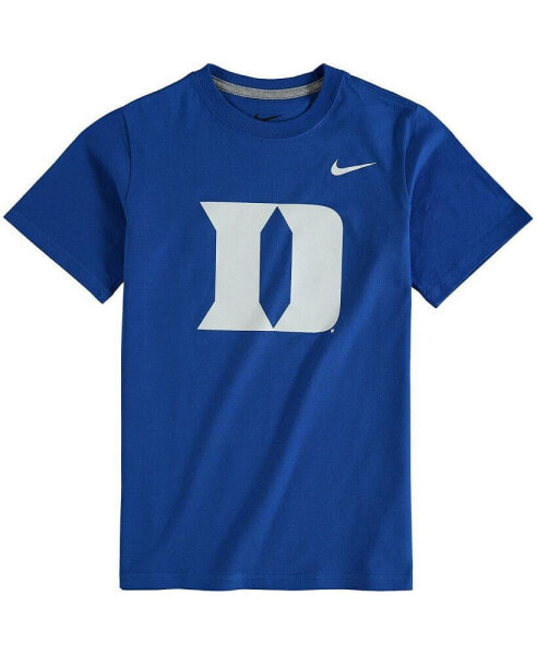 Big Boys Royal Duke Blue Devils Cotton Logo T-shirt