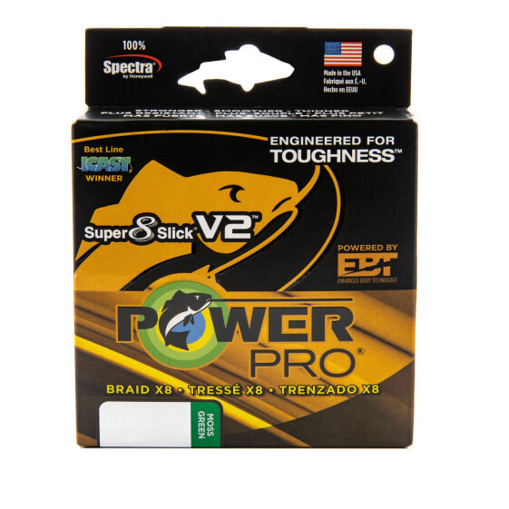 PowerPro Super 8 Slick V2 Braided Fishing Line - Moss_Green - 50lb - 300yd (3...