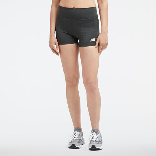 New Balance Women's Linear Heritage Fitted Short Black Size L