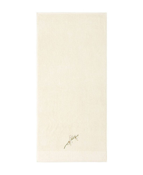 Almond Flowers Embroidered Cotton Bath Towel, 28" x 55"