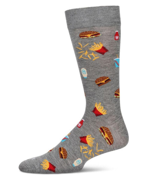 Men's Burgers Fries Novelty Crew Socks