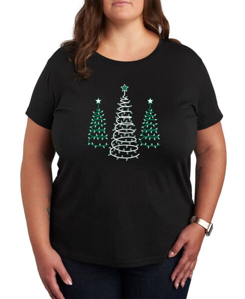 Trendy Plus Size Christmas Trees Graphic T-shirt