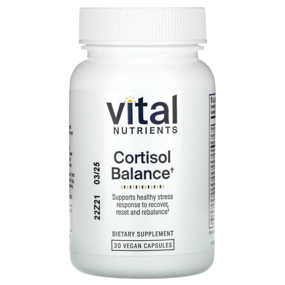 Vital Nutrients, Cortisol Balance, 30 веганских капсул