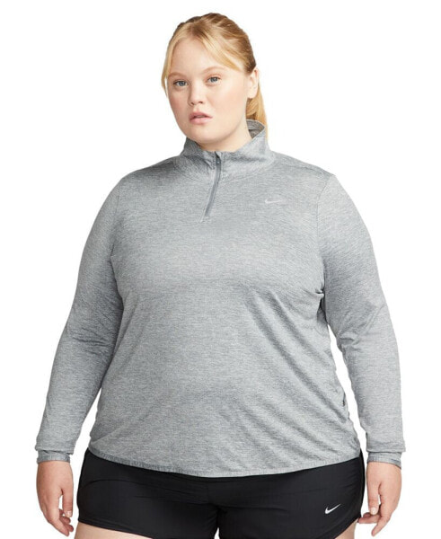 Plus Size Active Dri-FIT Swift-Element UV 1/4-Zip Running Top