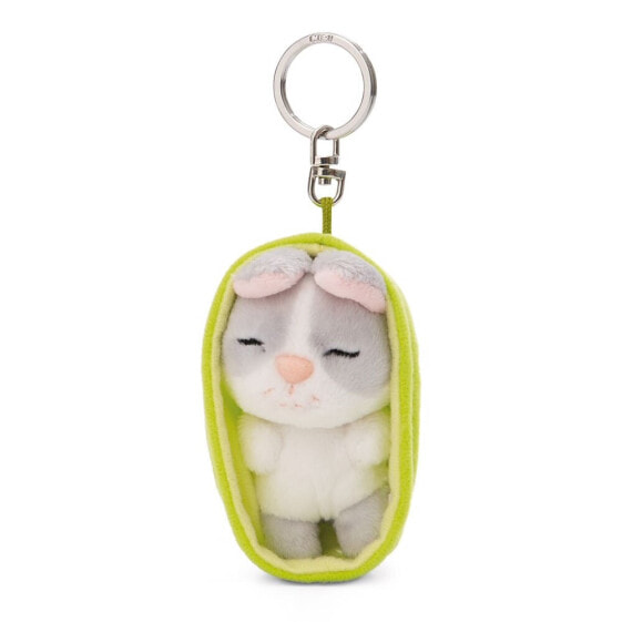 NICI Sleeping Pets Bunny Grey 8 cm Basket Key Ring