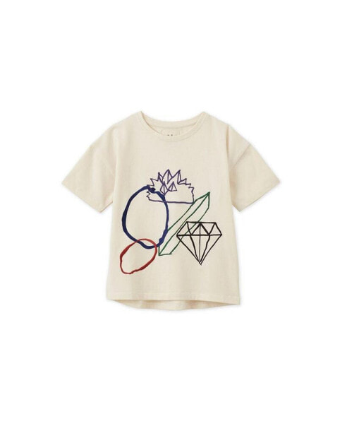 Baby Vild Lab No. 12 - Earth Rocks!, SS Embroidered Organic Cotton T-Shirt