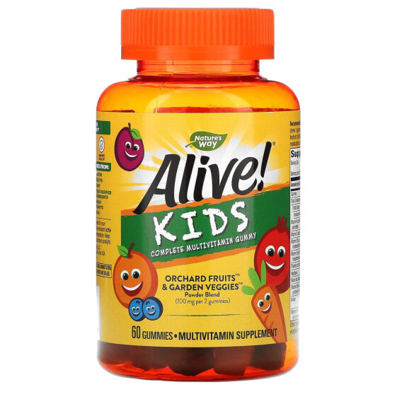 Alive! Kids, Gummy Multivitamin, Cherry, Orange & Grape , 60 Gummies