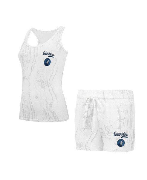 Women's White Minnesota Timberwolves Quartz Tank Top Shorts Set