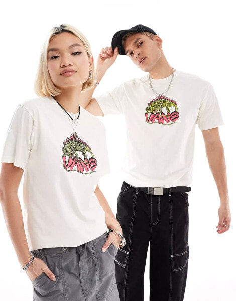 Vans fiery friend t-shirt in off white