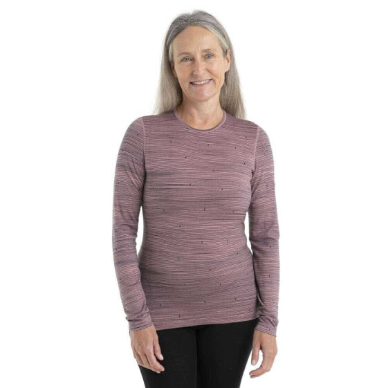 ICEBREAKER 200 Oasis Crewe Ski Tracks Merino Long Sleeve Base Layer