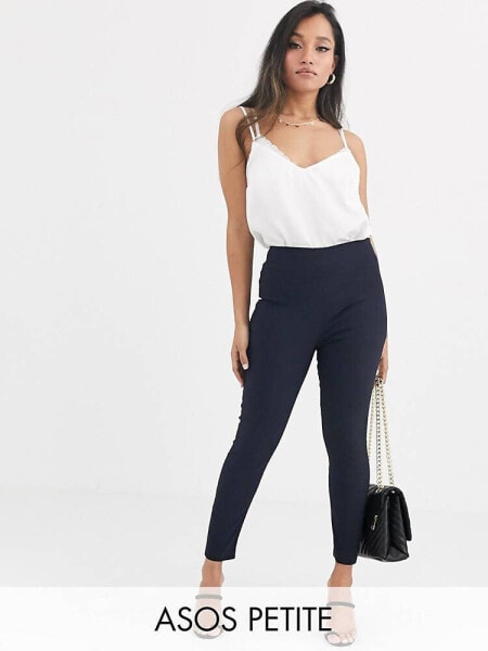 ASOS DESIGN Petite high waist trousers skinny fit