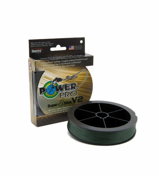 PowerPro Spectra Super 8 Slick V2 Braid Fishing Line | Moss Green | 300 Yards