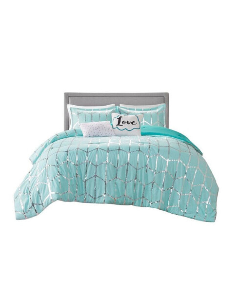 Raina Metallic Printed Comforter Set