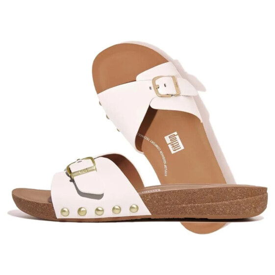 FITFLOP Iqushion Adjustable Buckle Leather Slides