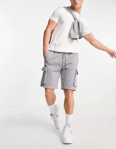 Topman cargo shorts in grey