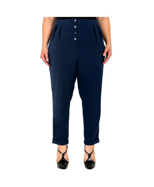 Plus Size Hollywood Waist Cropped Carrot Pants