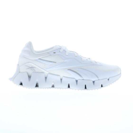 Reebok Zig Dynamica 4 Womens White Canvas Lace Up Lifestyle Sneakers Shoes