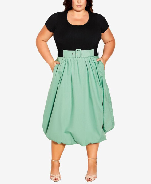 Plus Size Paris Days Midi Short Sleeve Dress