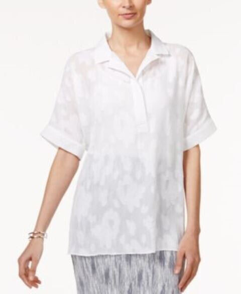 Блузка Alfani Oversize Jacquard Bright White L