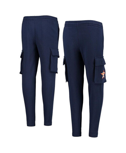 Big Boys Navy Houston Astros Players Anthem Fleece Cargo Pants