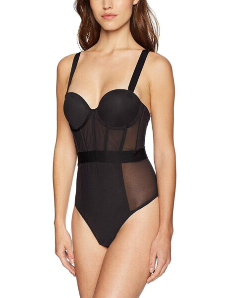 Dkny 159697 Women's Sheers Strapless Black Lingerie Bodysuit Size 34D