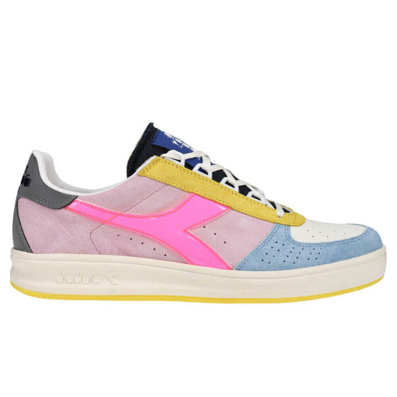 Diadora B.Elite H Luminarie Italia Lace Up Mens Blue, Off White, Pink Sneakers