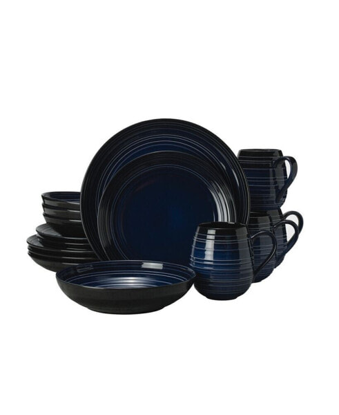 Swirl Coupe 16 Piece Dinnerware Set, Service for 4