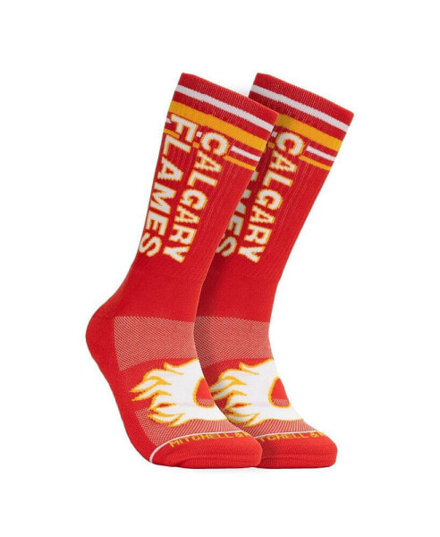 Men's Red Calgary Flames Power Play Crew Socks