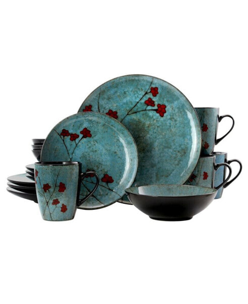 Floral Accents Dinnerware Set of 16 Pieces