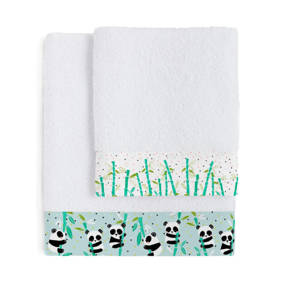 Panda garden blue Handtuch- set