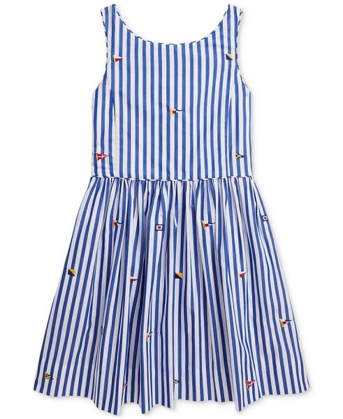 Toddler & Little Girls Sailing Flag Cotton Poplin Dress