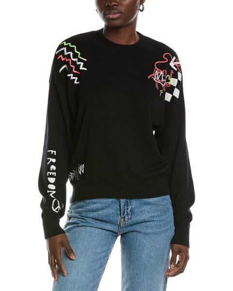 Wispr Graffiti Silk-Blend Sweater Women's