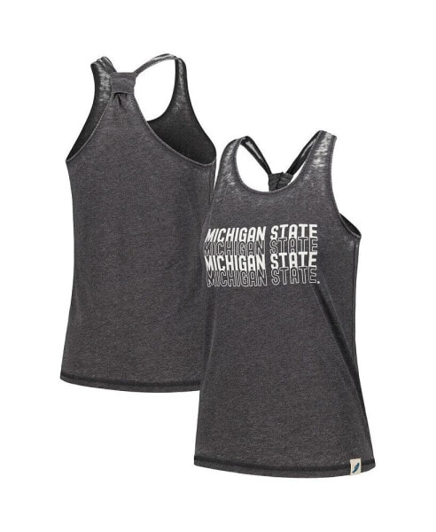 Women's Black Michigan State Spartans Stacked Name Racerback Tank Top