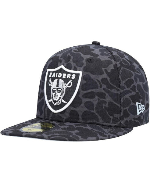 Men's Black Las Vegas Raiders Amoeba Camo 59FIFTY Fitted Hat