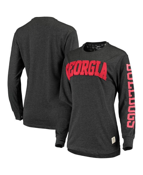 Women's Black Georgia Bulldogs Two-Hit Canyon Long Sleeve T-shirt