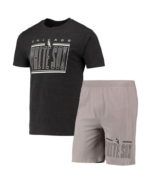 Комплект пижамы Concepts Sport Gray, Black Chicago White Sox Meter T-shirt and Shorts Sleep Set